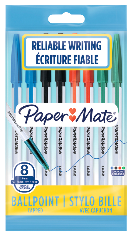 8 STYLOS BILLE 045 PAPERMATE