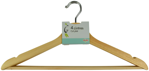 LAGUELLE LOT DE 4 CINTRES EN BOIS 
 code EAN 3028490040419 