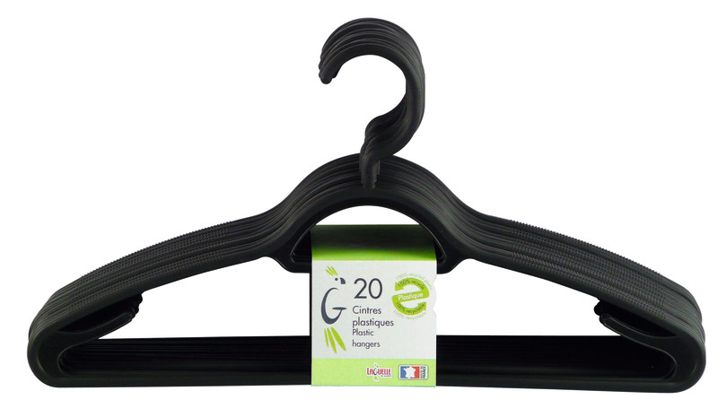 LOT DE 20 CINTRES PLASTIQUE 41 CM LAGUELLE