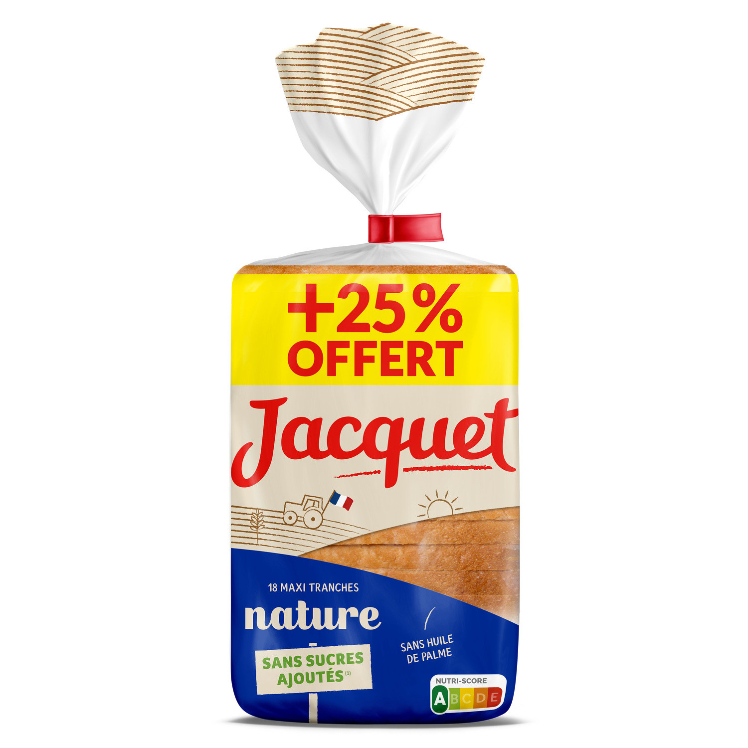 JACQUET Pain de mie Nature Sans Sucres Ajoutés JACQUET code EAN 3029330071204 