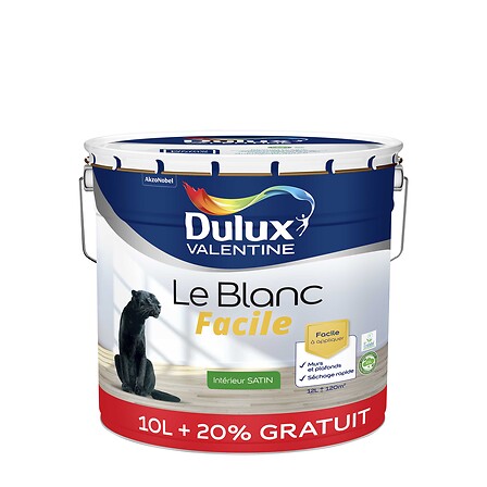 Peinture Le Blanc Facile Dulux Valentine Satin ...