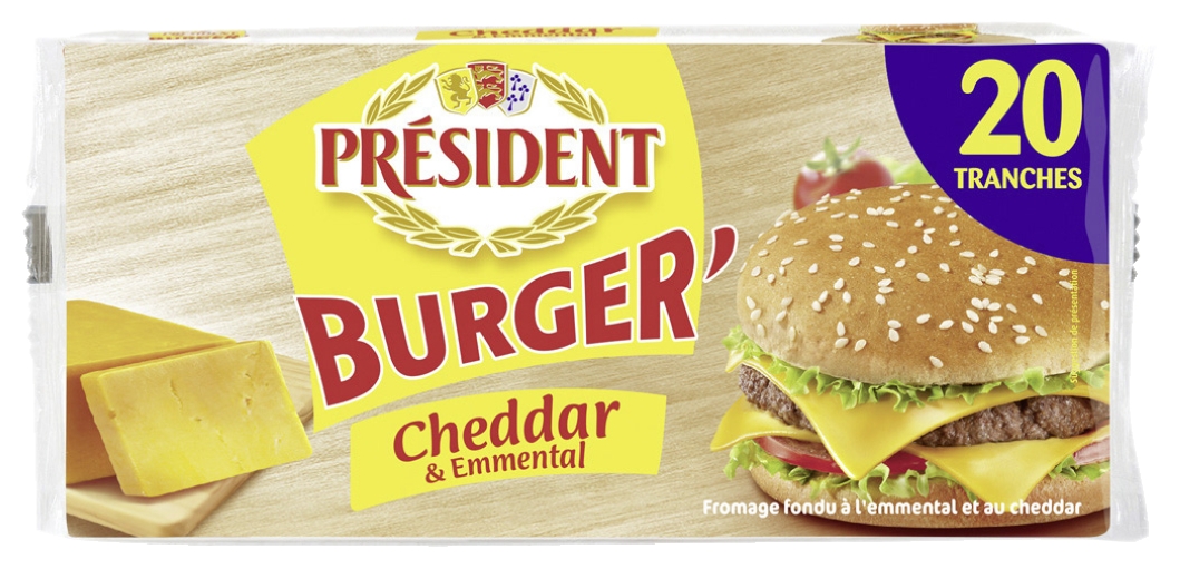 Tranche Burger Cheddar & Emmental Président