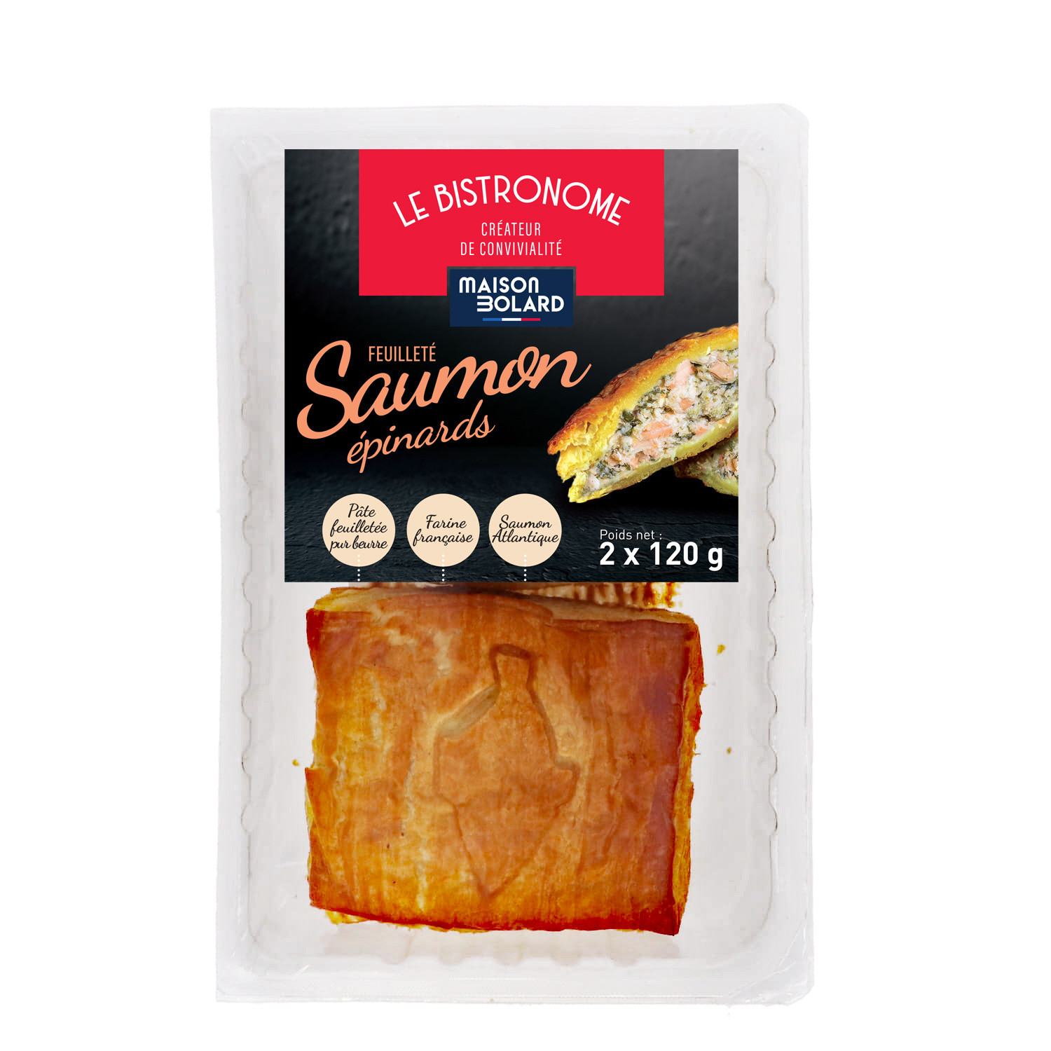 Feuilleté saumon et épinards  LE BISTRONOME