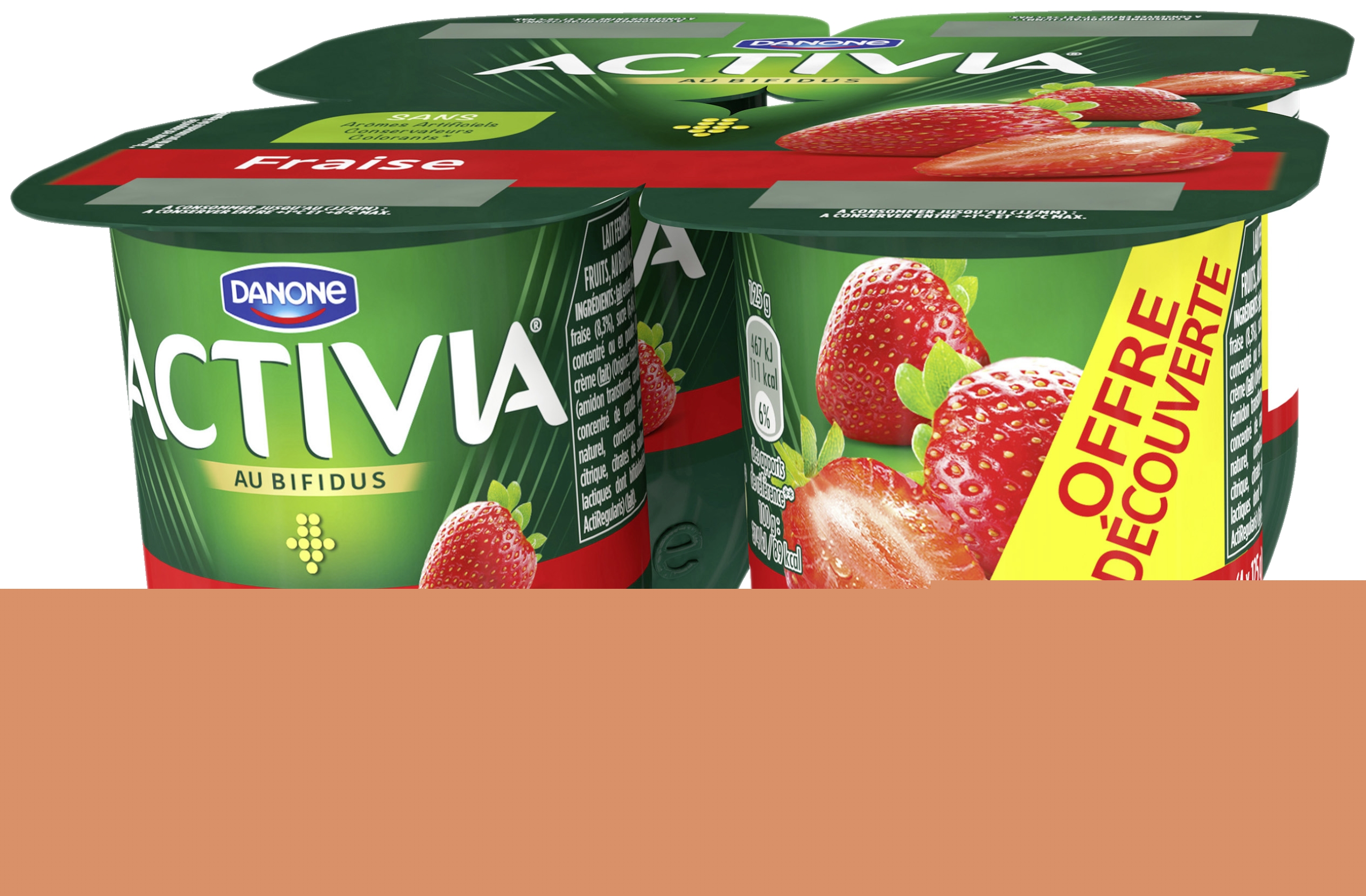 Activia Fruits fraise Danone