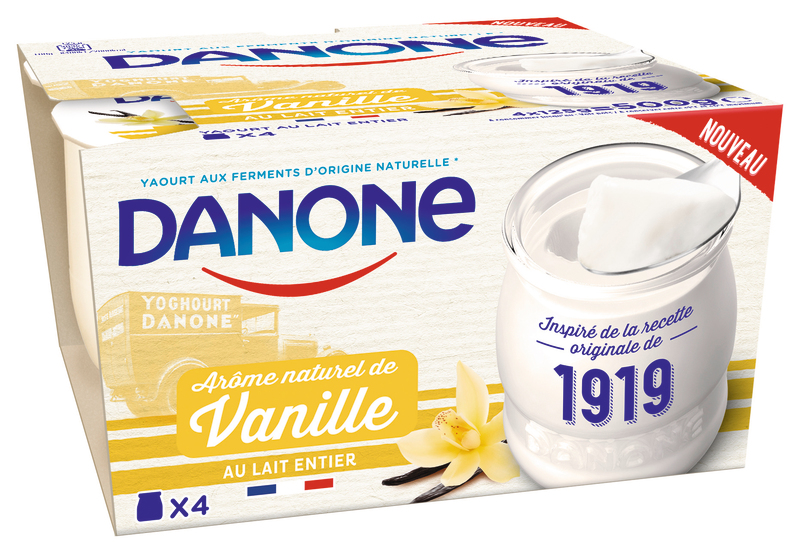 YAOURT LAIT ENTIER ARÔME NATUREL DE VANILLE Danone