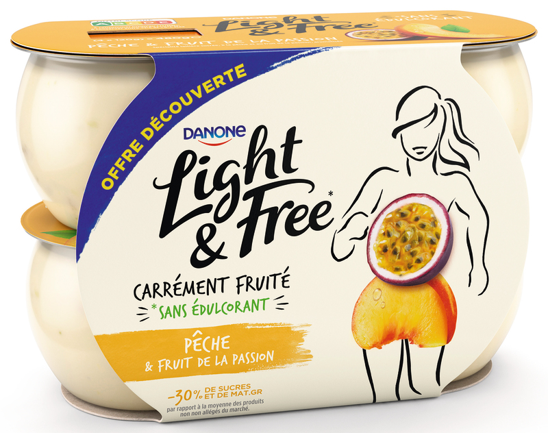 LIGHT & FREE  PÊCHE-PASSION Danone