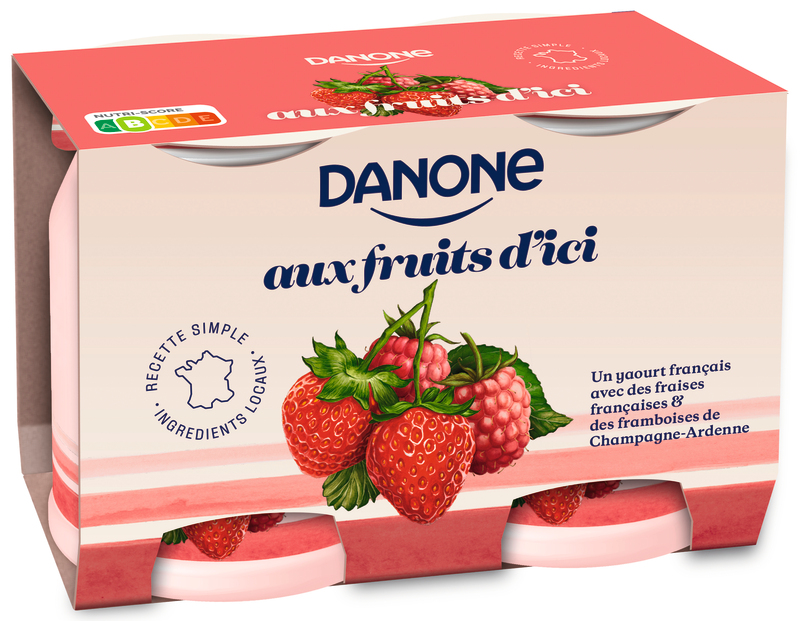 YAOURT FRUITS D'ICI FRUITS ROUGES Danone