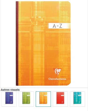Clairefontaine 1 Répertoire broché 11x17cm 192p petits carreaux coloris assortis code EAN 3033552302008 