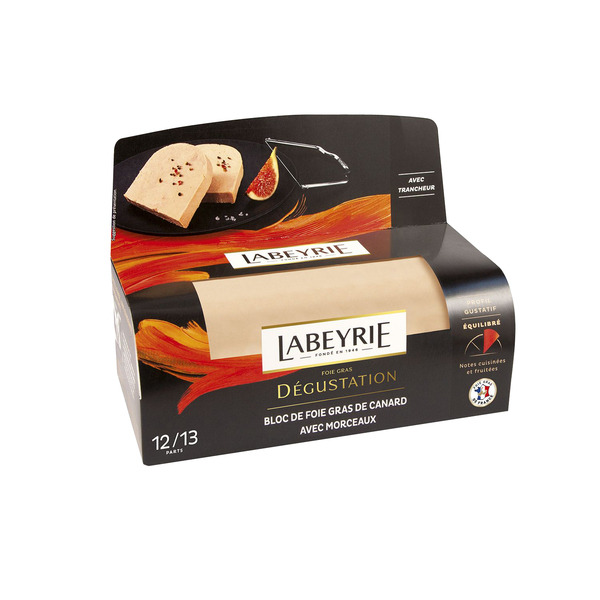 LABEYRIE Bloc Foie gras de Canard avec morceaux
"Dégustation" code EAN 3033610025603 