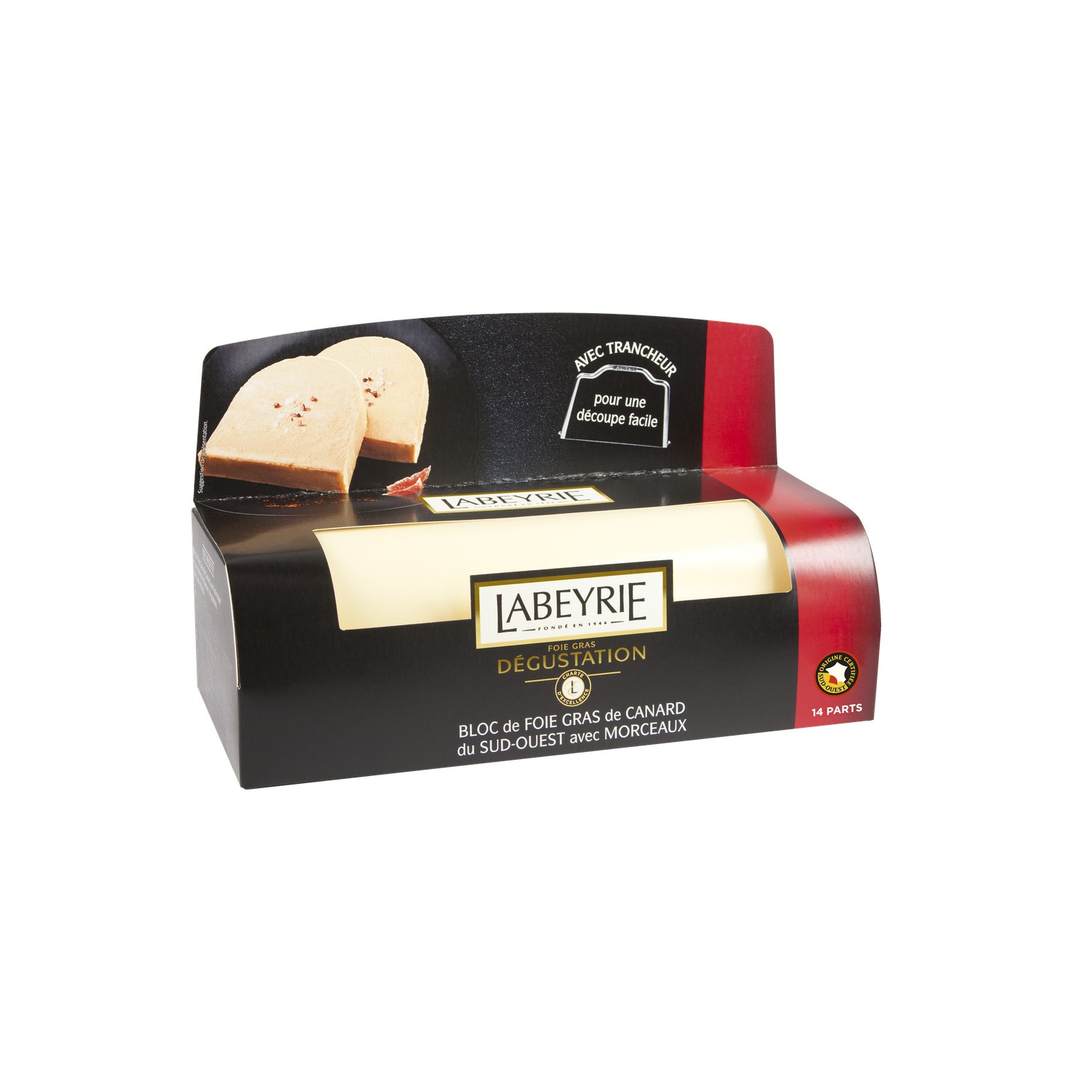 Bloc de foie gras de canard avec morceaux  du S...