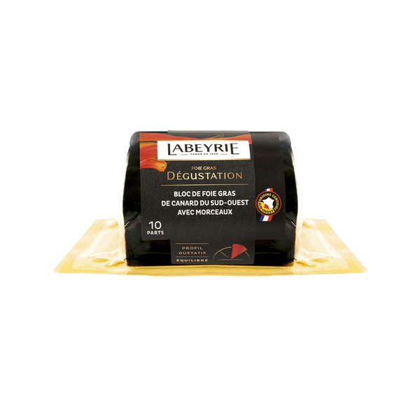 LABEYRIE Bloc de foie gras de canard I.G.P du Sud-Ouest avec 30% de morceaux Dégustation code EAN 3033610031024 