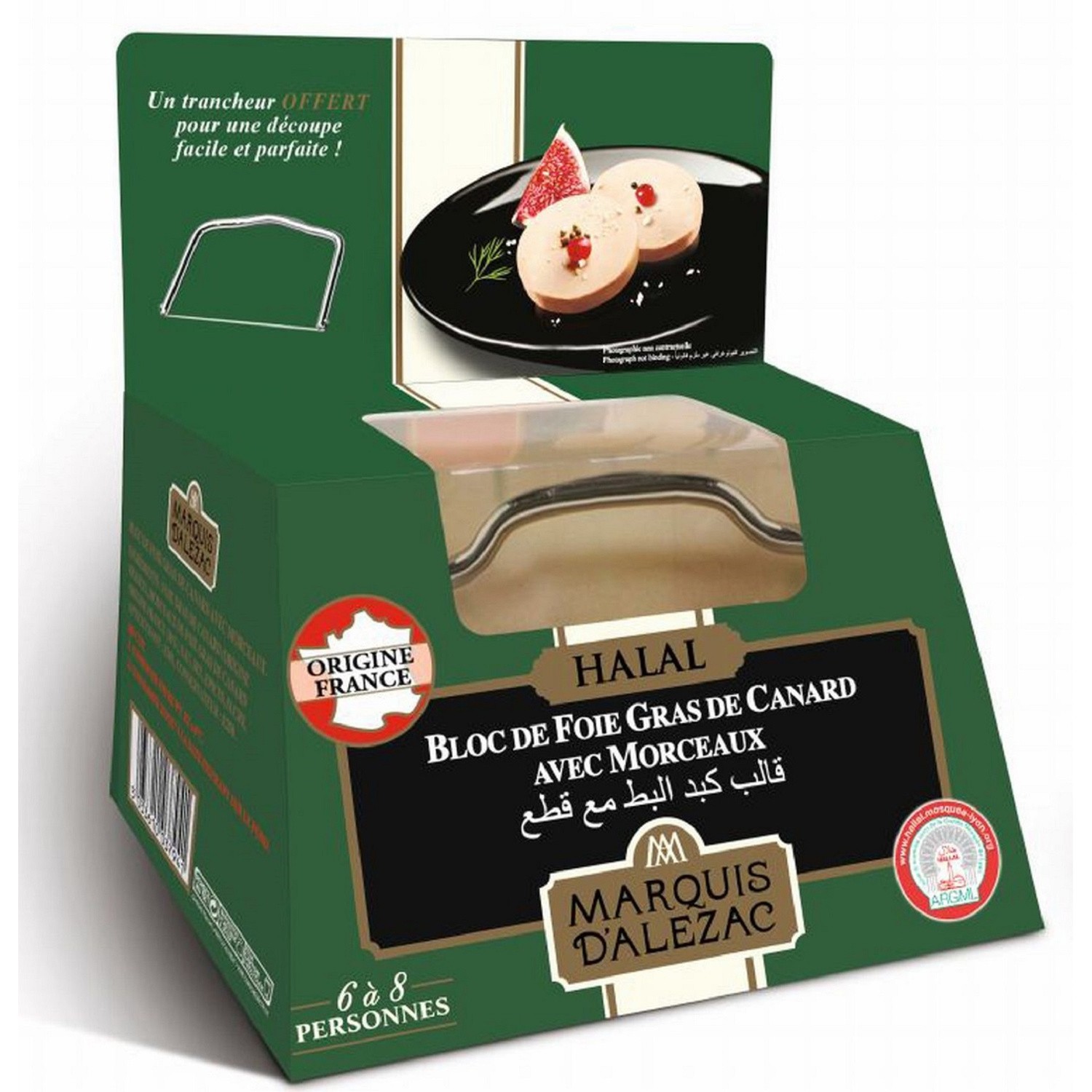 Bloc de foie gras de canard avec morceaux halal...