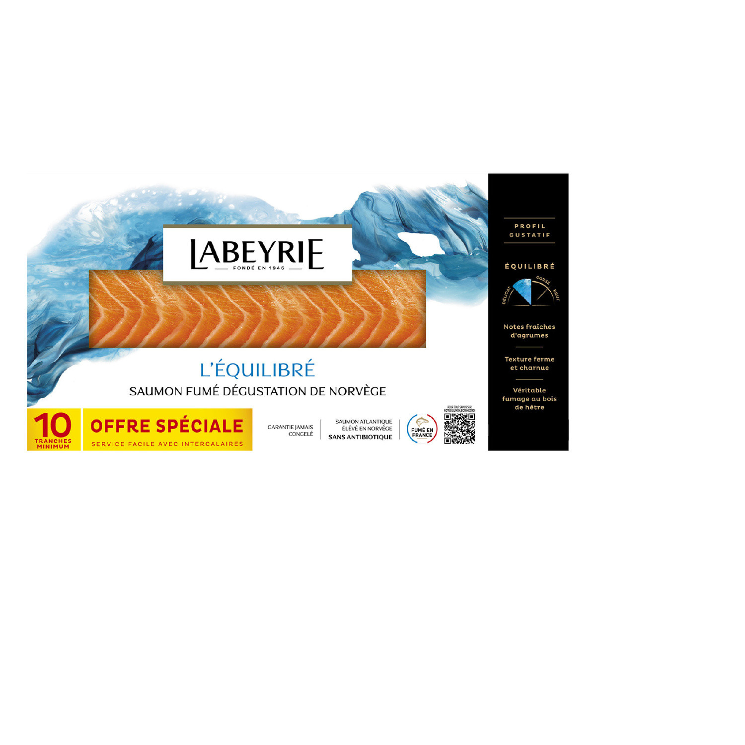 Saumon fumée Atlantique de Norvège au bois de h...