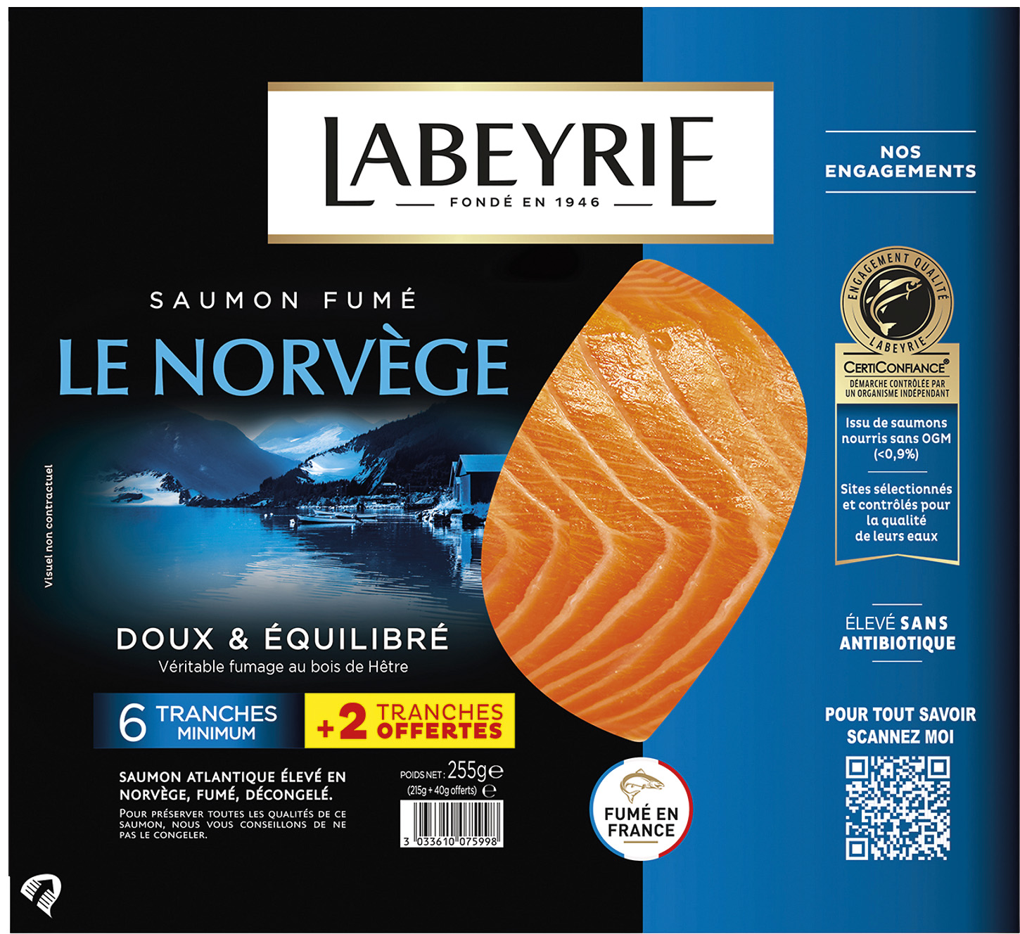  SAUMON FUME LABEYRIE code EAN 3033610075271 