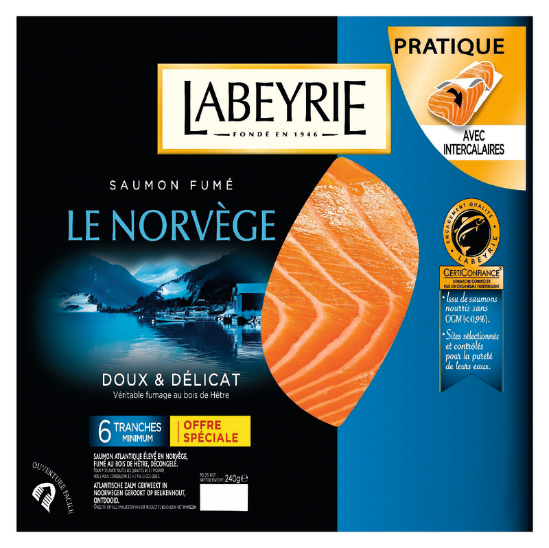 LABEYRIE LABEYRIE SAUMON FUME NORVEGE 6 TRANCHES LABEYRIE code EAN 3033610078791 