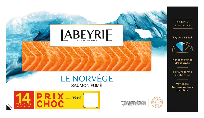 SAUMON FUMÉ NORVÈGE 14 TRANCHES LABEYRIE