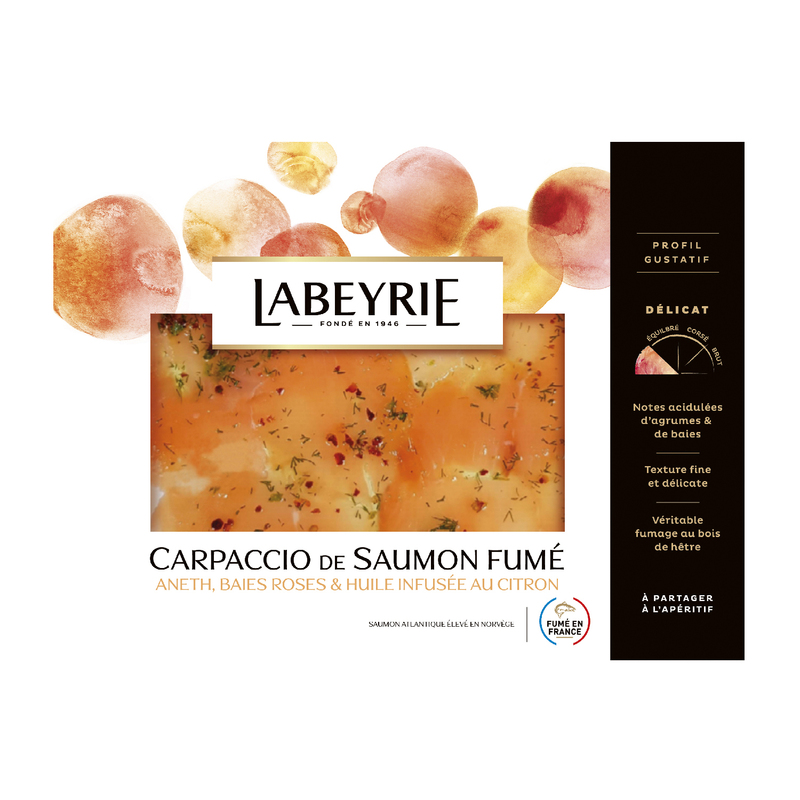 CARPACCIO DE SAUMON FUMÉ NORVÈGE HUILE CITRON L...