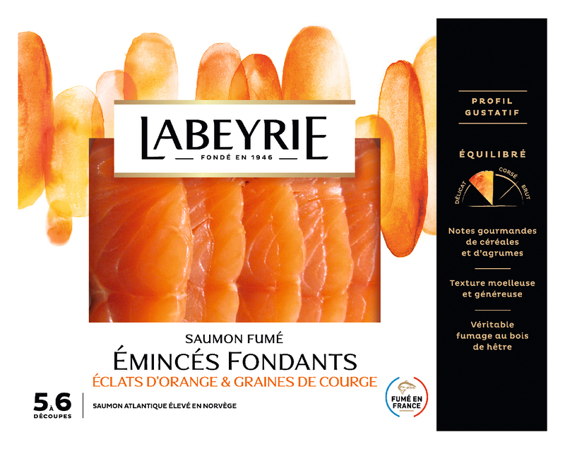 ÉMINCÉS DE SAUMON FUMÉ DE NORVÈGE A L'HUILE ORA...