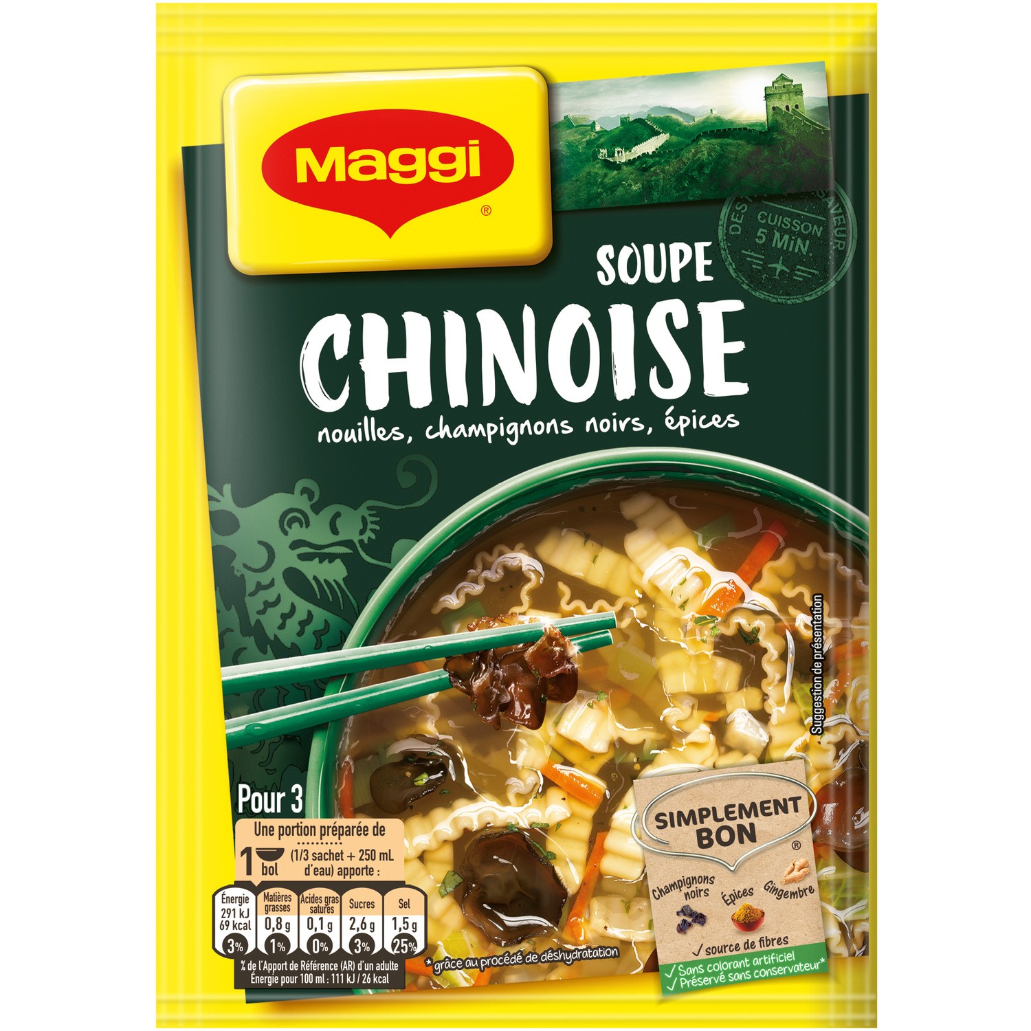 Soupe déshydratée chinoise