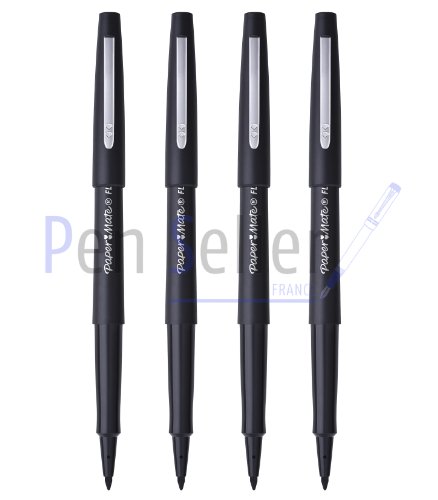 Papermate - flair original - feutre d'ecriture, pointe largeur 1.0mm, couleur de l'encre: noir, etui de 4. code EAN 3034327708605 