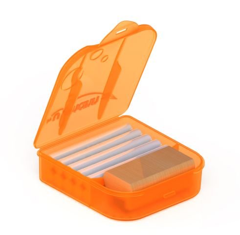 Boîte à craies et mini brosse en bois