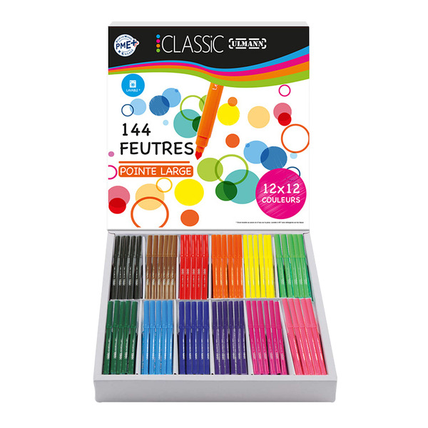 ULMANN 144 feutres de dessin pointe large
 code EAN 3035266107429 