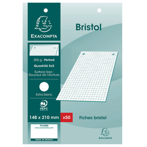 SUR LA GAMME DE FICHES BRISTOL EXACOMPTA