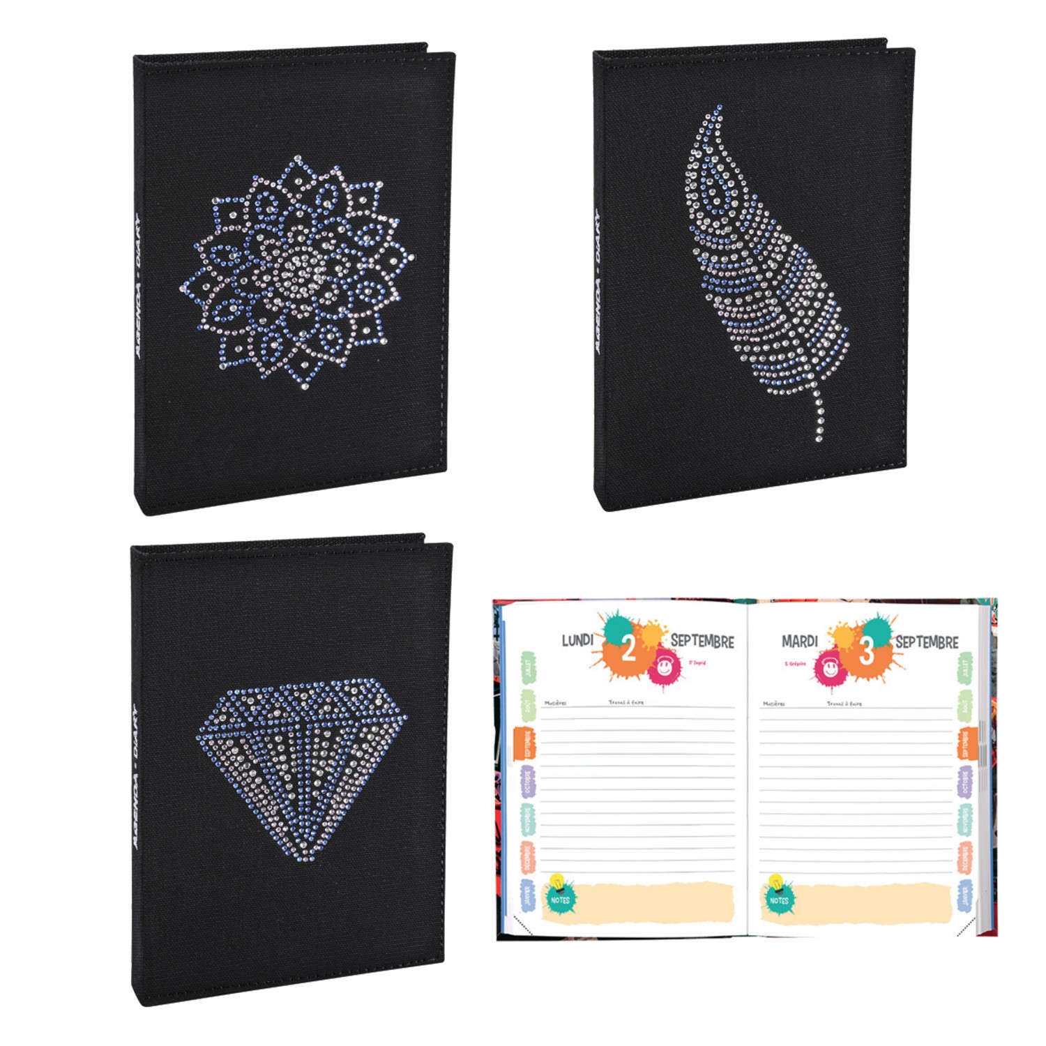 QUO VADIS Agenda 12x17cm 1 jour/page STRASS code EAN 3037920163956 