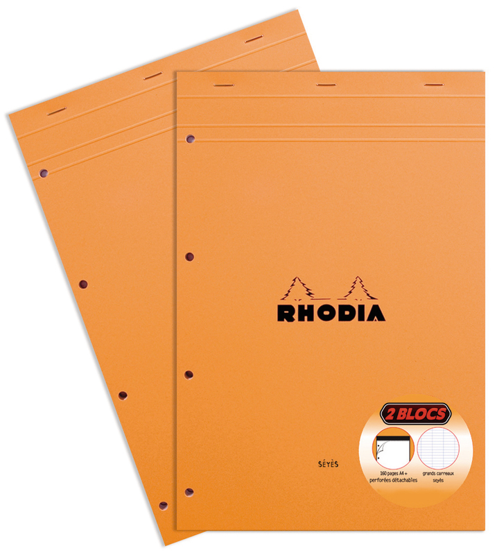 RHODIA 2 BLOCS PERFORES 21X31,8 CM RHODIA code EAN 3037920201023 