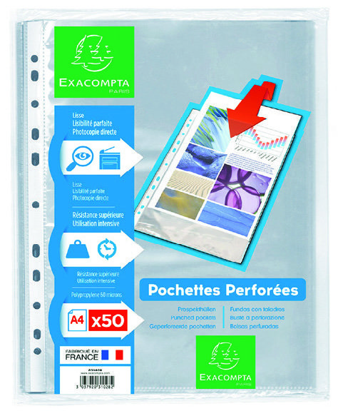 50 POCHETTES PERFORÉES