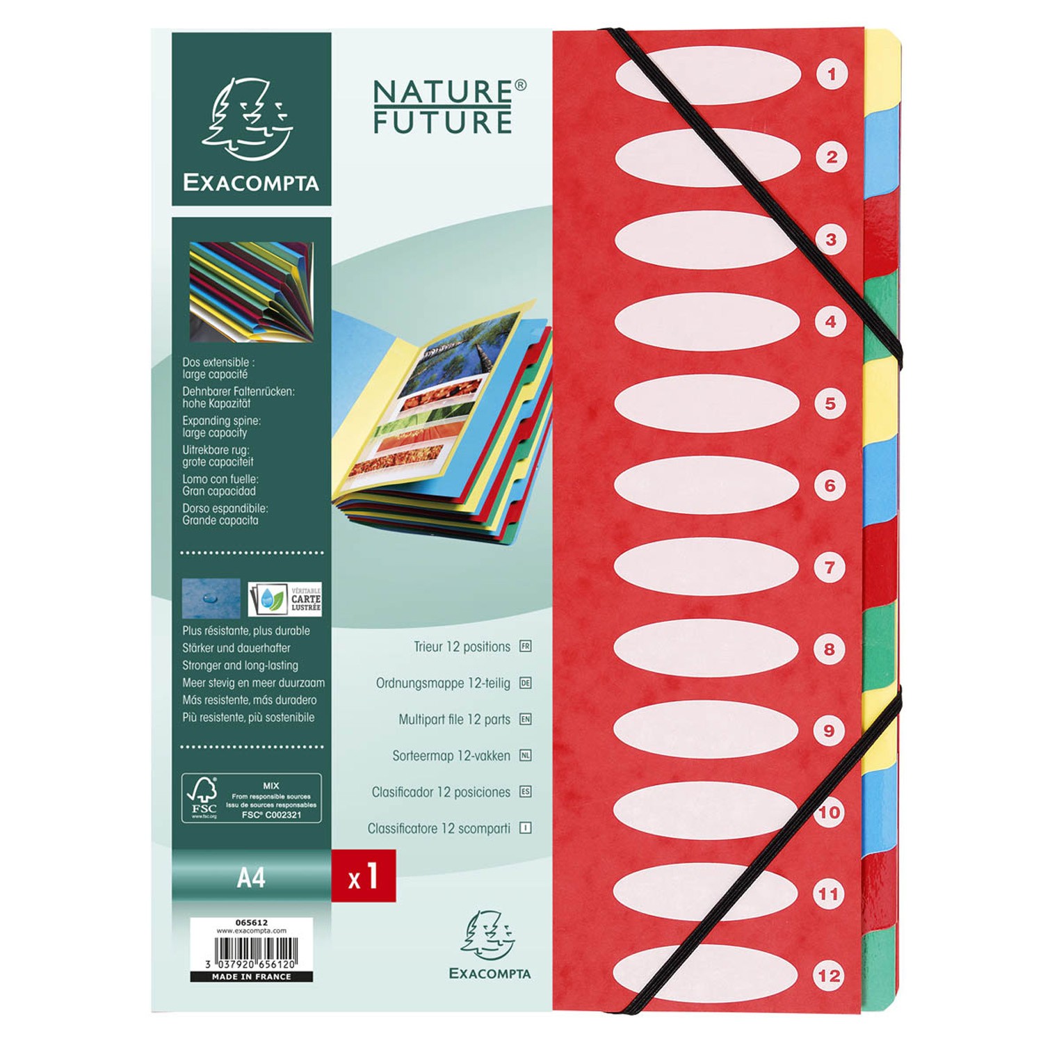 Trieur à soufflets avec élastiques 12 positions...