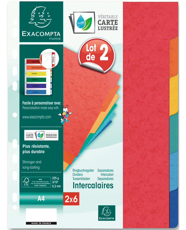 2 X INTERCALAIRES 6 POSITIONS EXACOMPTA