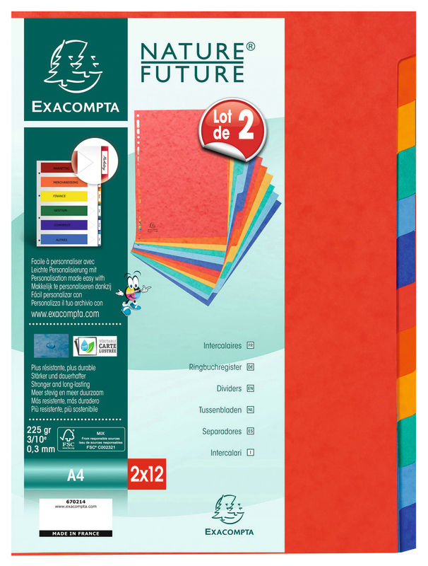 LOT 2 X 12 INTERCALAIRES A4 NATURE FUTURE EXACO...