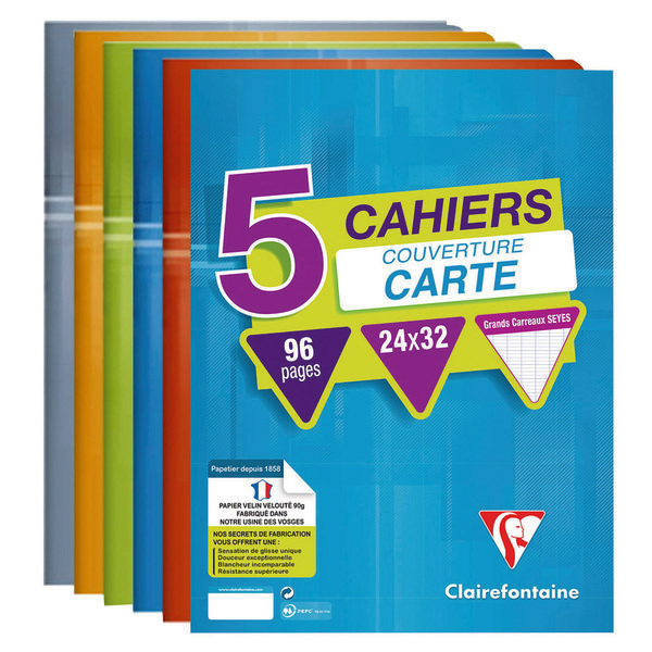 Lot de 5 cahiers agrafés