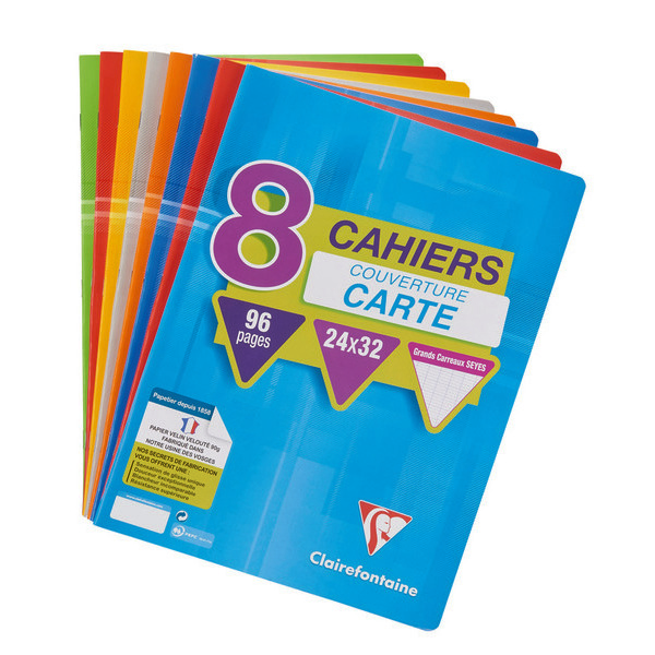 Lot de 8 cahiers 24 x 32 cm 