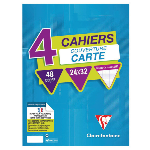 Lot de 4 cahiers 24 x 32 cm