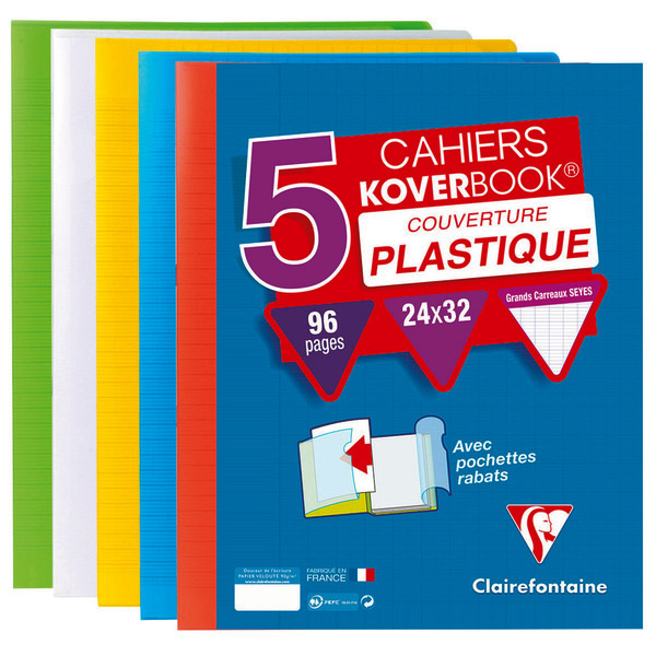 clairefontaine Lot de 5 cahiers KoverBook code EAN 3037929854015 