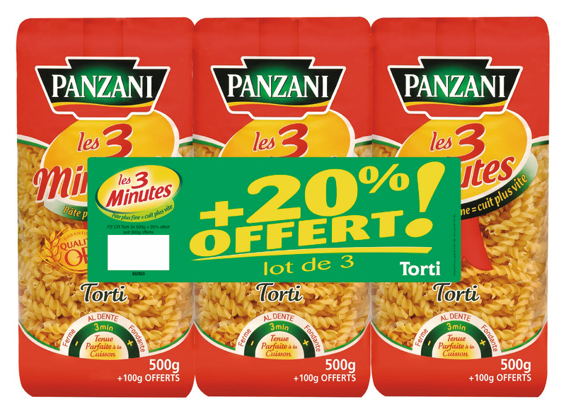 PÂTES CUISSON RAPIDE TORTI PANZANI