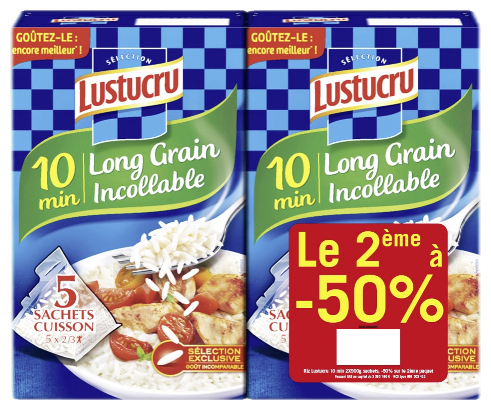 Riz long grain en sachets cuisson Lustucru