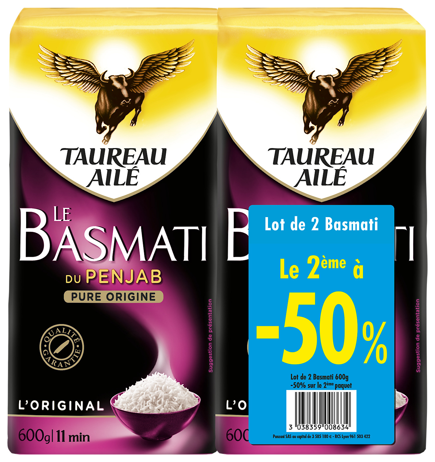  RIZ BASMATI DU PENJAB TAUREAU AILE code EAN 3038359008634 