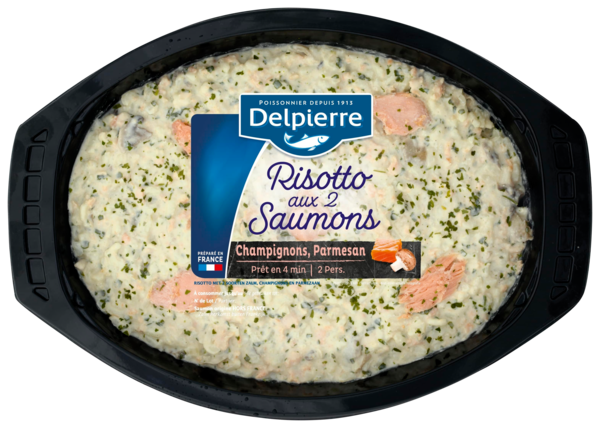 RISOTTO AUX 2 SAUMONS, CHAMPIGNONS ET PARMESAN 
