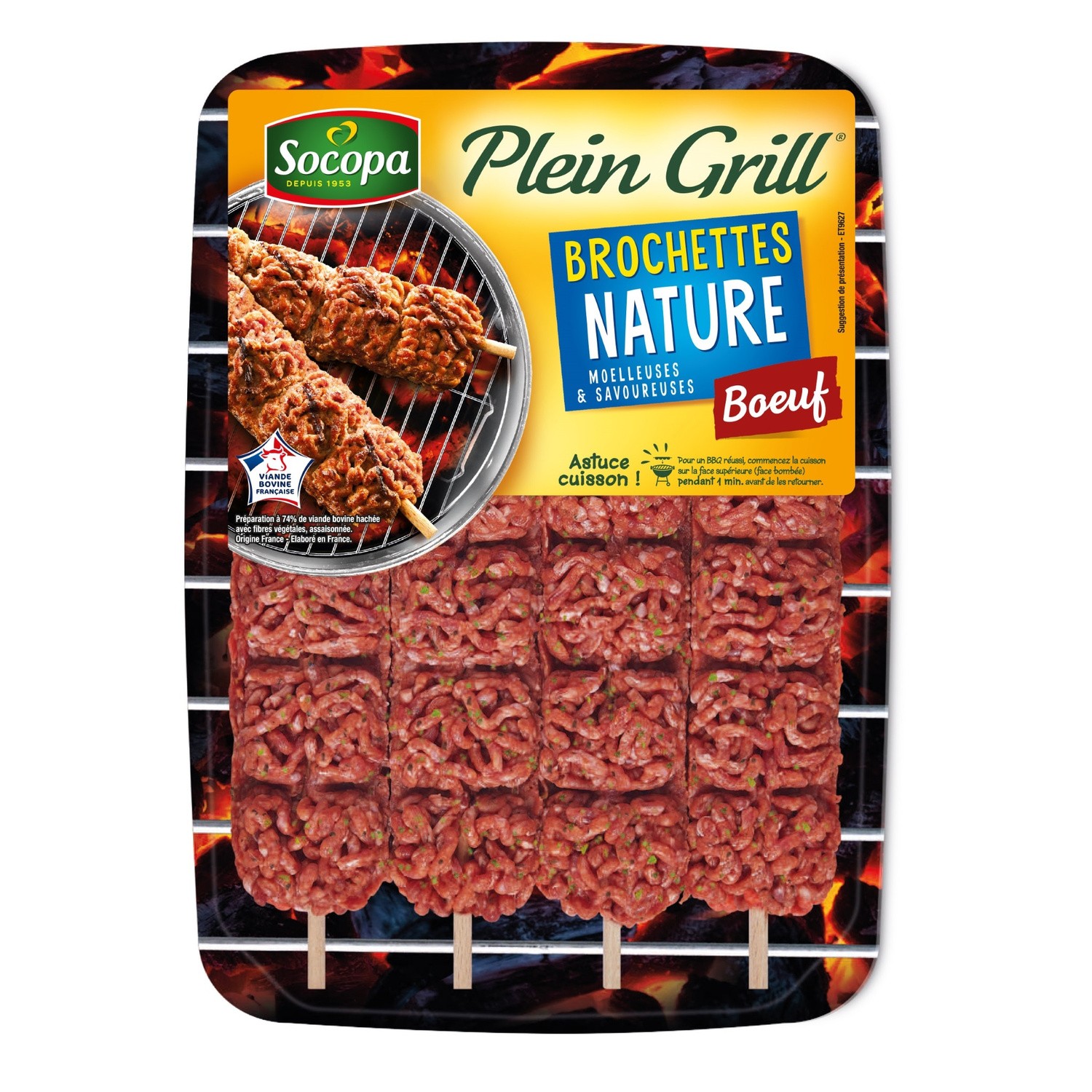 Brochettes bœuf haché nature SOCOPA