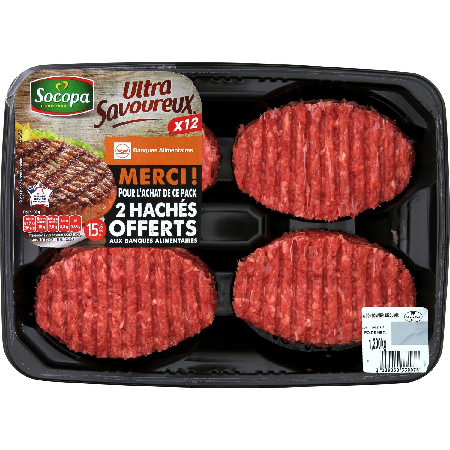 Steaks hachés 15% Mat. Gr SOCOPA
