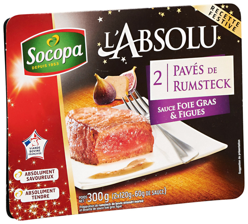 2 PAVES DE RUMSTECK SAUCE FOIE GRAS ET FIGUES S...
