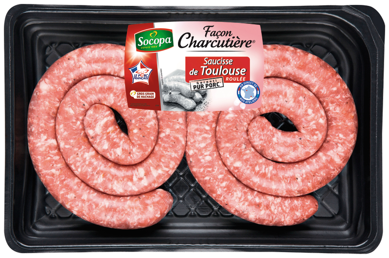 SOCOPA SAUCISSES DE TOULOUSE ROULEES FACON CHARCUTIERE SOCOPA code EAN 3039050605944 
