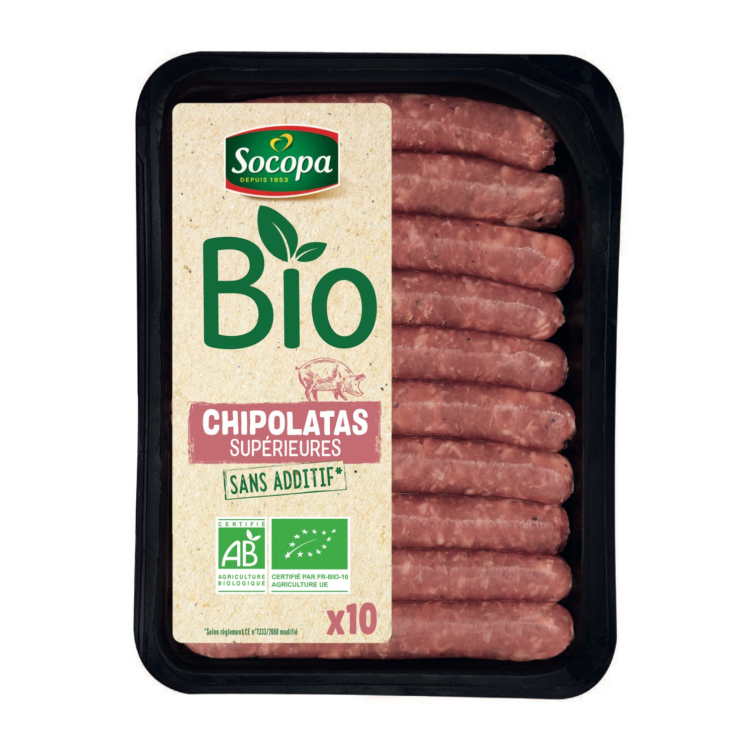 Chipolatas au porc fines bio SOCOPA