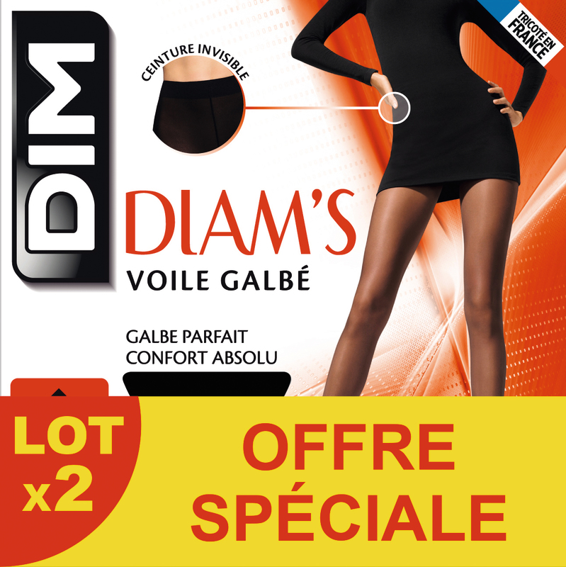 2 COLLANTS DIAM'S VOILE GALBE DIM