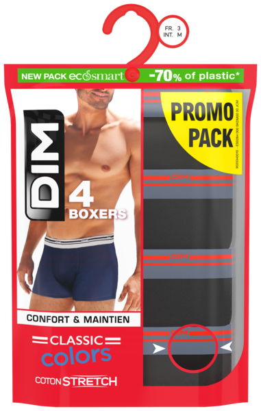 DIM LOT DE 4 BOXERS HOMME CLASSIC COLOR 
 code EAN 3040525996140 