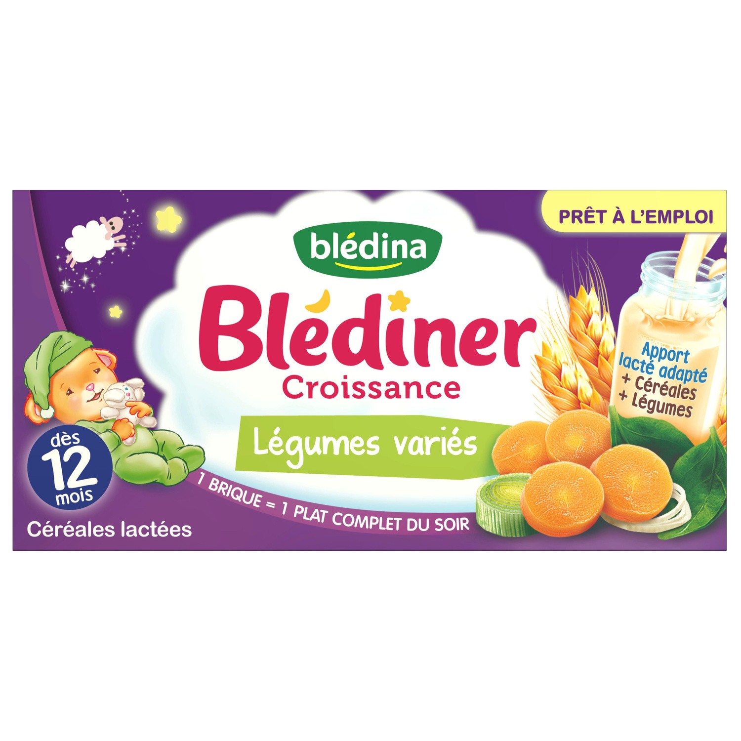  Lait et céréales bébé Blédiner dès 12 mois, légumes variés BLEDINA BLEDINA  3041090000096