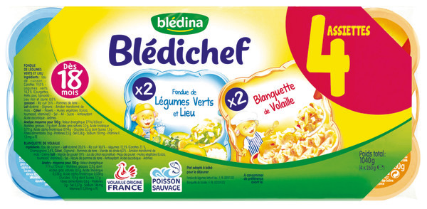 ASSORTIMENT 4 ASSIETTES BLÉDICHEF BLÉDINA